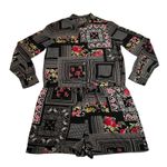 Women's Patchwork Print Romper Size M Festival Boho Lagenlook Casual Colorful Black Size M Photo 0