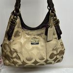 Coach Maggie Optic Khaki canvas shoulder bag Purse! Photo 11