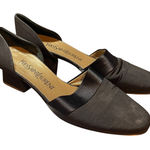 Yves Saint Laurent Black Satin Block Heel 1.5" Pumps Size 7M Made in Italy VTG Photo 0