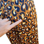 EXPRESS X LadyGang High Waisted Leopard Satin Wide Leg Pant Womens 4 Polyester Photo 3