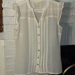 Matilda Jane Small Top Swiss Dot Hi Lo White Cap Sleeve Button Down Pleat 1006 Photo 8