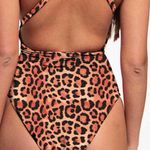 Boutique 1632 Clearance vintage style cheetah shoulder bling monokini Photo 1