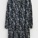 ZARA Women's Black and White Floral Mini Dress Size M Flowy Long Sleeves Photo 0