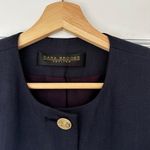 Brooks Dana Vintage Linen Blazer Petite Gold Button Front Career Jacket Size 12 Photo 1