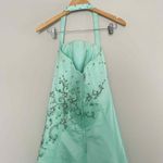 Rene Moiselle Bright Light Blue Halter Neck Prom Dress Size 10 Photo 5