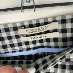 Scotch & Soda  Black And White Aloha Hula‎ High Rise Gingham Skinny Leg Pant Photo 6