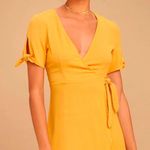 Lulus Golden Yellow Wrap Dress Photo 1