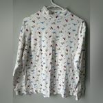Hasting & Smith VTG Cardinal Turtleneck Long Sleeve Multicolor White Bird Print Boho Size M L Photo 1