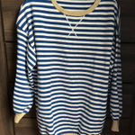 Blue and White Striped Sweater Size L Photo 0