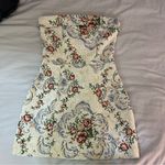 Edikted  Floral Tapestry Lace-Up Back Strapless Minidress, Small, Bodycon Mini Photo 3