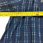 Madewell  Embroidered Puff-Sleeve Babydoll Dress in Indigo Plaid size XS‎ NE787 Photo 4