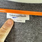 Lovers + Friends  Ribbed V Neck Knit Top Gray Contrast Trim Size M Photo 1