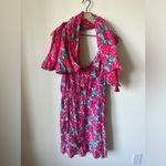 Vineyard Vines  for Kentucky Derby Painted Rose Ruffle Silk Dress & Scarf 12 Photo 3