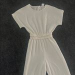 ZARA  Textured Cream Jumpsuit Elastic Waist Wide Leg (Fits XS/S) (13-14 girls) Photo 2