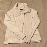 J.Crew  size XS cream long sleeve angled zip front floppy collar cardigan GUC Photo 1