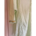 Light Green Blue Moon Cotton Tunic Top With Lace Photo 2