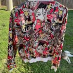 Women’s artsy Abstract Picasso style lightweight multicolored jacket Multiple Size M Photo 8