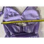 Alice + Olivia  Lilac Pleated Halter Maxi Dress Formal Evening Gown Size 10 Photo 8