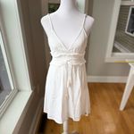 Roxy White Cotton Gauze Tassel Tie Waist Backless Sundress Coverup Dress Sz XS Photo 14
