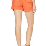 Anthropologie Sanctuary • Newport linen shorts orange drawstring waist cargo pockets beach Photo 7
