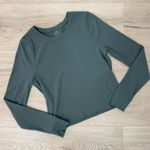 Outdoor Voices  Green Ribbed Long Sleeve Top Photo 0