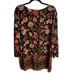 Susan Graver  Weekend Size 2X Button Front Tunic Blouse Floral Black Kimono Boho Photo 3