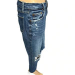 Gap Women’s Dark Denim Girlfriend Jeans Distressed Straight Leg Size 4/27 Photo 5