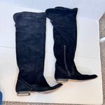 ZARA  Black Suede Leather Over The Knee Boots Women’s 8 Fall Tall Boho Classic Photo 5