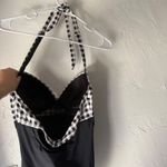 Cupshe  NWT Black Gingham Halter‎ One Piece Swimsuit Size M Ruched Tummy Control Photo 4