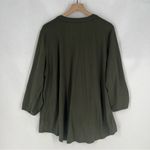 Fortune + Ivy Green Stretch Jersey Knit Button Tie Front 3/4 Sleeve Top Size XXL Photo 9