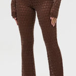 Naked Wardrobe  Velvet Mesh Bootcut Pants Size Medium NWOT Photo 0