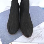 Lucky Brand Baley Black Suede Perforated V Cut Ankle Boots 12M Chop Out Boho Photo 1