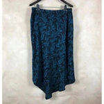 Alfani Black/Teal Floral Asymmetrical Hem Midi Skirt NEW 2 Photo 5