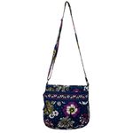Vera Bradley Triple Zip Hipster Crossbody Bag Purse African Violet Quilted Photo 1