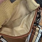 Think Royln Dune Saddle Raffia Bum Bag Striped Adjustable Strap Tan Photo 5