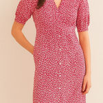 Boden red floral mini tea dress Size 4P Photo 0