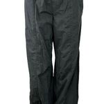 ZARA Black Elastic Waist Wide Leg Pull On Windbreaker Parachute Jogger Pants M Photo 0