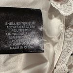 Badgley Mischka FLORAL EYELET SHORT SLEEVE CROPPED BACK ZIPPERED WHITE GREEN TOP Photo 7