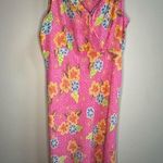 Sigrid Olsen Vintage Y2K Sport Pink Floral Sleeveless Midi Dress Women 8 Easter Photo 0