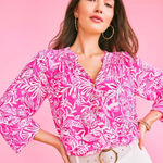Lilly Pulitzer  Elsa Silk Top, Passion Fruit Pink ( check measurements for size) Photo 0