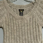 DEX Short Sleeve Sweater Dress Acrylic / Wool Blend Oatmeal Beige Size XS Tan Photo 2