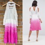 ASOS Pink Premium Cold Shoulder Dip Dye Victoriana dress size 4 Photo 2