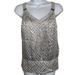 White House | Black Market Silver Gray Silvertone Hardware Burnout Top EUC XS Photo 1