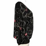 Alfani Womens Blouse Top Faux Wrap Floral Print Long Sleeves Black White Pink M Photo 7