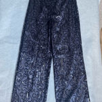 David Meister Women's Sequin Wide-Leg Pants Black Size 4 Party/Cocktail Photo 0