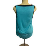 Loft women’s green tank trimmed with black,  bow on side collar side LP Photo 2