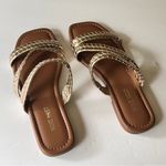 Nine West Low Heel Flat Women's Gold Metallic Strappy Sandals Sz 8.5 Photo 7