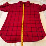 Isaac Mizrahi Live Flannel Shacket Plaid Women’s Medium Red Pockets Long Sleeve Photo 5