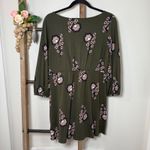 Boden Olive Green Floral Print Three Quarter Sleeve Tunic Dress Size 10P Photo 4