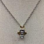 Handmade Golden Baby Angel Wings Cute Pendant  Peach Marble Bead Drop Chain Photo 0